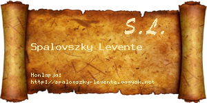 Spalovszky Levente névjegykártya