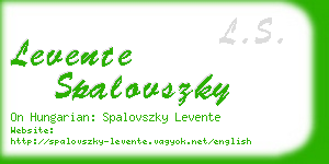 levente spalovszky business card